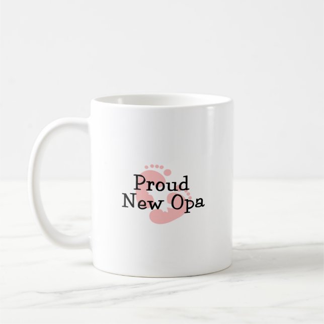 Mug Fière Nouvelle Opa Empreintes de Bébé Fille (Gauche)