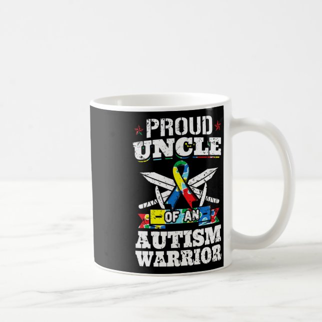 Mug Fière Oncle D'Un Autisme Guerrier Autiste Lauréats (Droite)