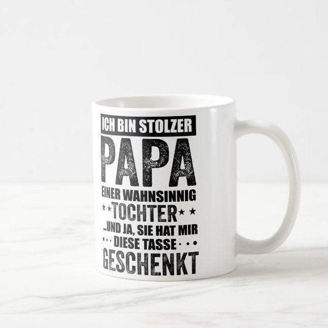 Mug Fière papa, père et fille Sort, cadeau (Droite)