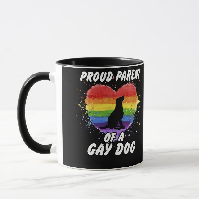 Mug Fière Parente D'Un Chien Gay LGBT Pride (Gauche)