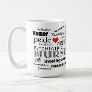 Mug Fierté-Attributs psychiatriques d'infirmière+Coe