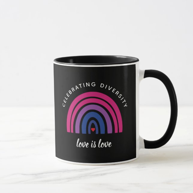 Mug Fierté Bisexuelle Célébrer la diversité L'amour es (Droite)