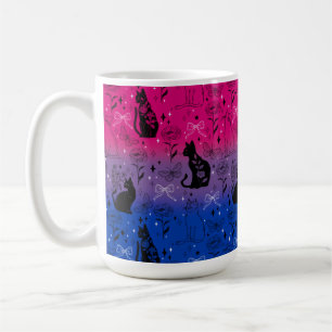 Mug Fierté bisexuelle Chat Noir - Sorcière Mystique