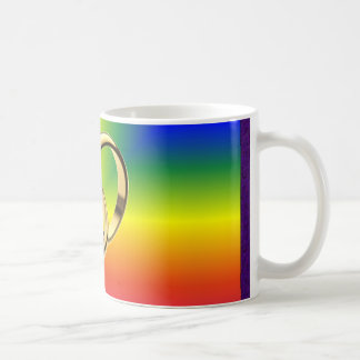 Mug Fierté d'arc-en-ciel avec des alliances d'or