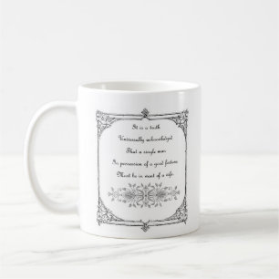 Mug Fierté de Jane Austen et ligne citation de