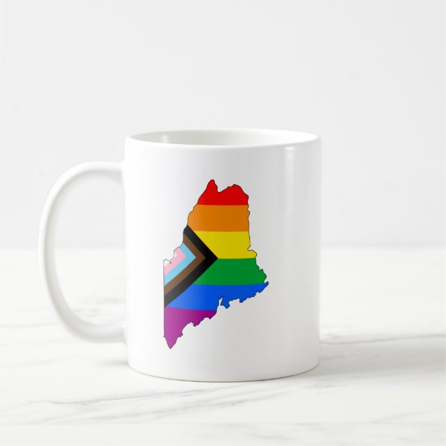 Mug Fierté de l'État du Maine LGBTQ Progress Pride (Gauche)