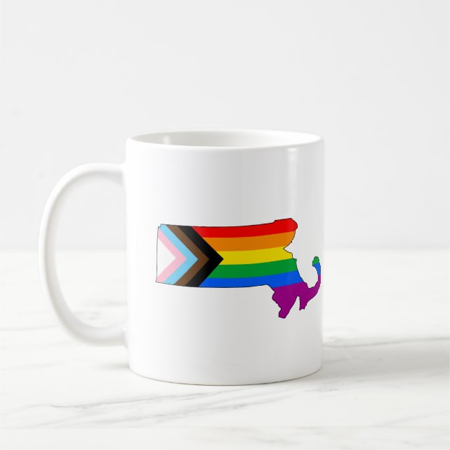 Mug Fierté de l'État du Massachusetts LGBTQ Progress P (Gauche)