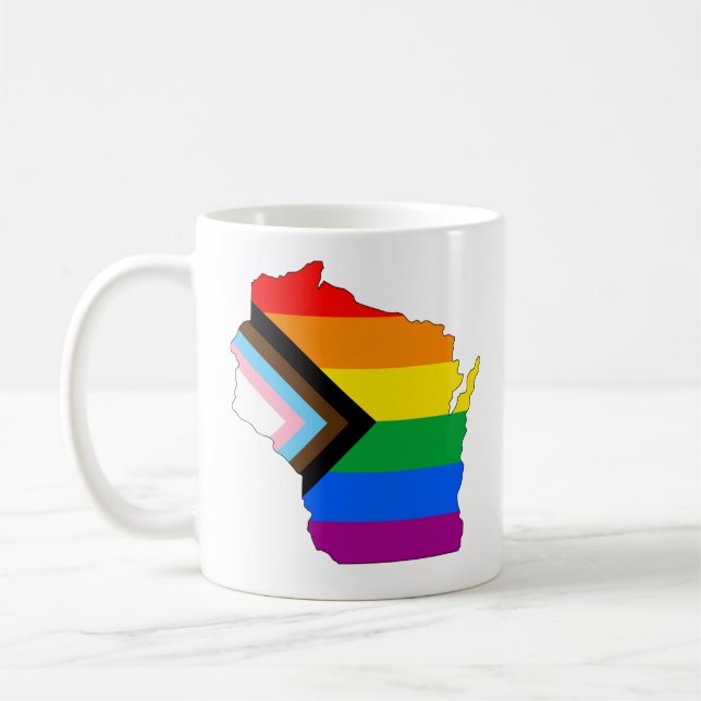 Mug Fierté de l'État du Wisconsin LGBTQ Progress Pride (Gauche)