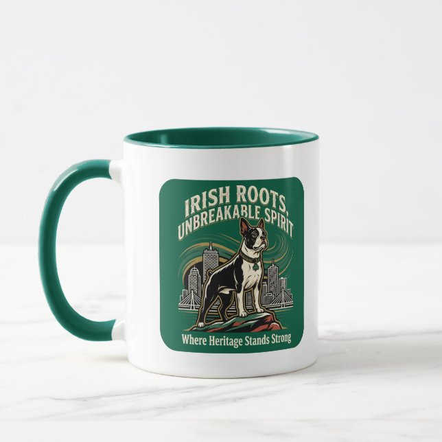 Mug Fierté de l'héritage irlandais du Boston Terrier (Gauche)