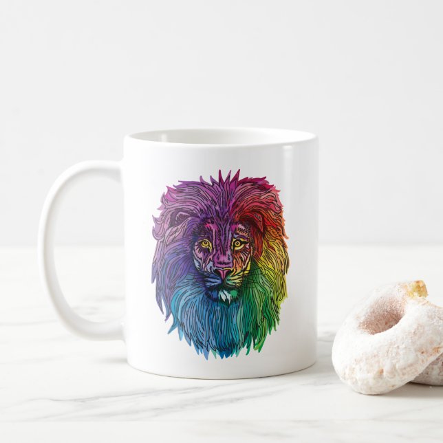 Mug Fierté de Lion arc-en-ciel (Avec donut)