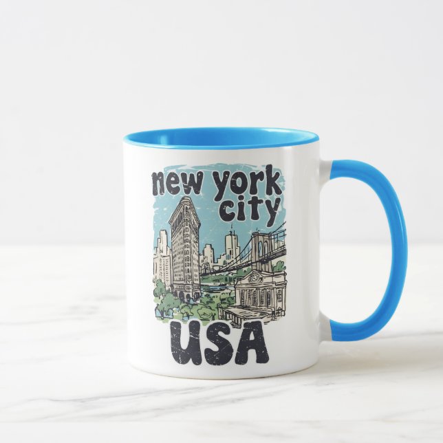Mug Fierté de New York City Cool Skyline Mignon (Droite)