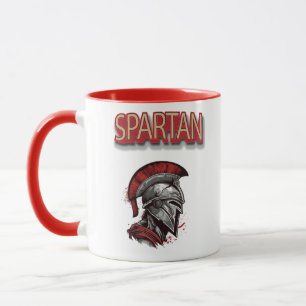 Mug Fierté du guerrier - Casque spartiate avec Plume r