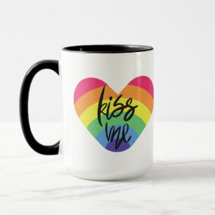 Mug Fierté - embrasse-moi. L'amour est juste.