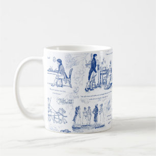 Mug Fierté et préjugé Citations de toile bleue