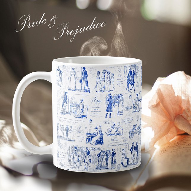 Mug Fierté et préjugé Citations de toile bleue (Créateur téléchargé)
