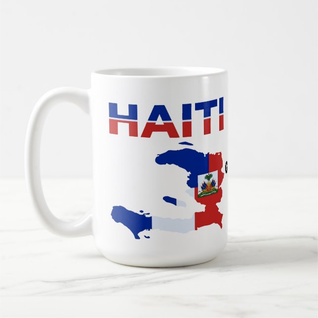 Mug Fierté haïtienne Drapeau Haïti Carte Design Patrim (Gauche)