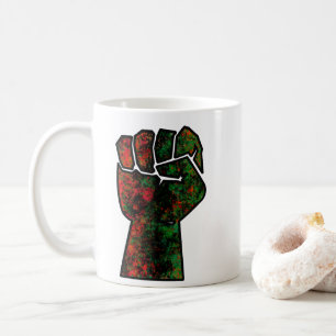 Mug fierté noire drapeau rouge vert poing panafricain