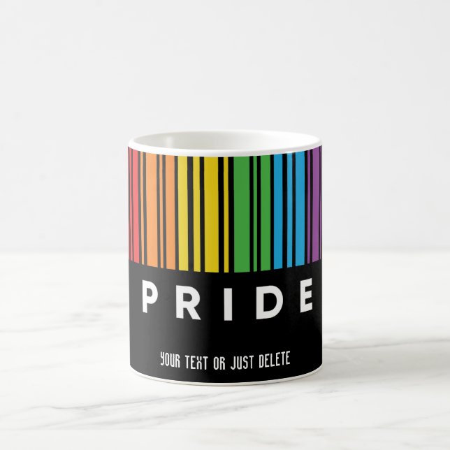 Mug Fierté personnalisable Code barre arc-en-ciel LGBT (Centre)