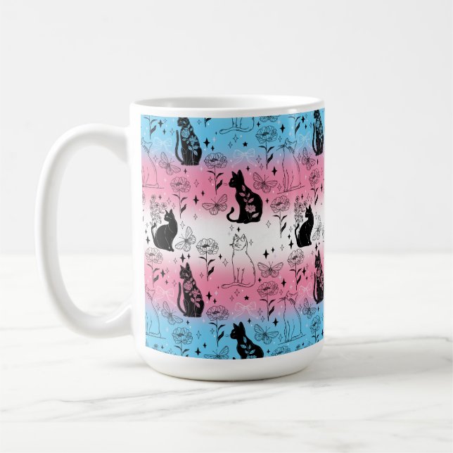 Mug Fierté transgenre Chat Noir - Mystique Sorcière (Gauche)