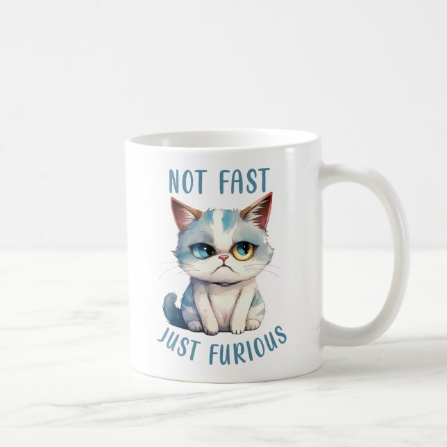 Mug Fiery Feline Spirit - Sassy Angry Cat Design (Droite)