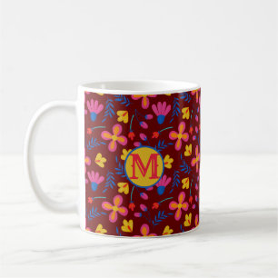 Mug Fiesta Floral Customisé initial