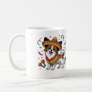 Mug Fiesta Papillon Chien portant Sombrero et Sarape