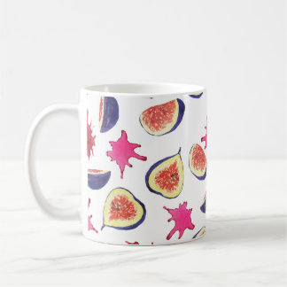 Mug Figes fraîches Aquarelle de jus rose
