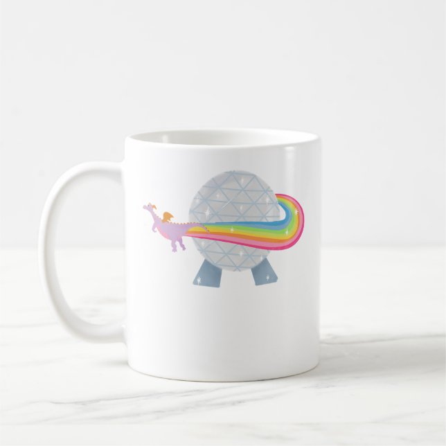 Mug Figment Flying Around Epcot Ball With Rainbow (Gauche)