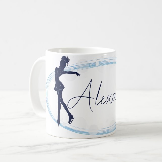 Mug Figure Patinage Girl Nom personnalisé (Devant gauche)