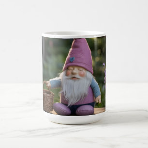 Mug Figurine de gnome en peluche avec panier tressé en