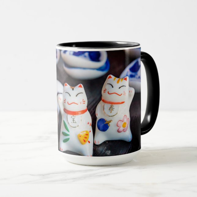 Mug figurines de chats à Beckoning (Devant droit)