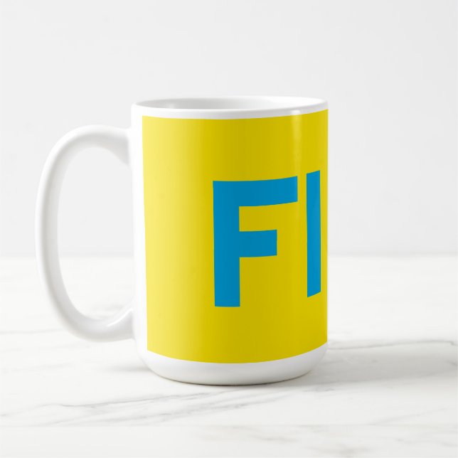 Mug FIKA Bold Jaune et bleu (Gauche)