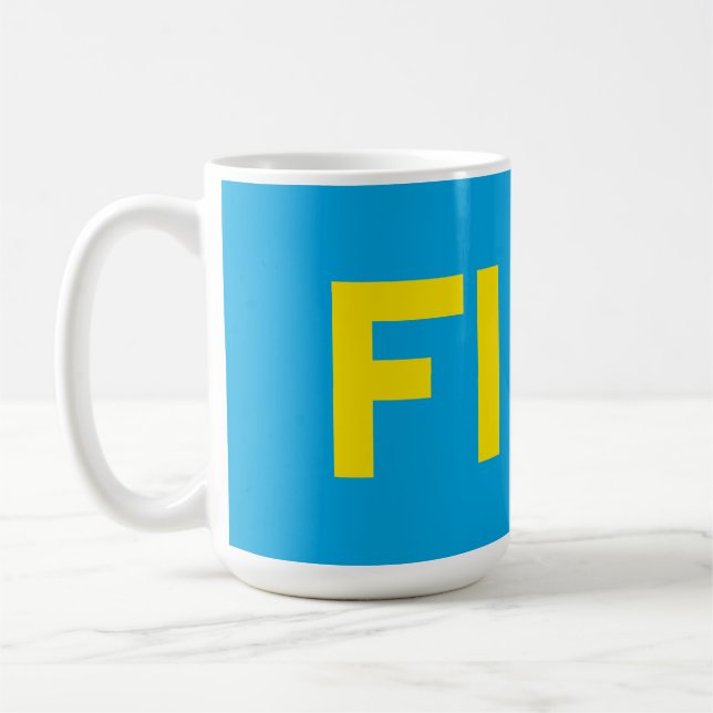 Mug FIKA Bold Jaune et bleu (Gauche)