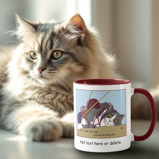 Mug Fil Tricot drôle Chat (Créateur téléchargé)