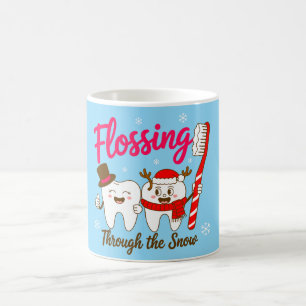 Mug Filer à travers la neige Noël Dentiste Dents