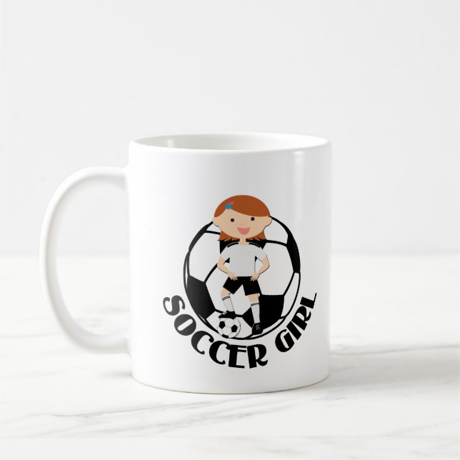 Mug Fille 3 du football et boule noire et blanche (Gauche)