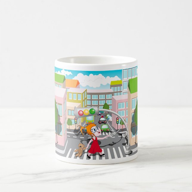 Mug Fille À Un Traversée Piétonne (Créateur téléchargé)