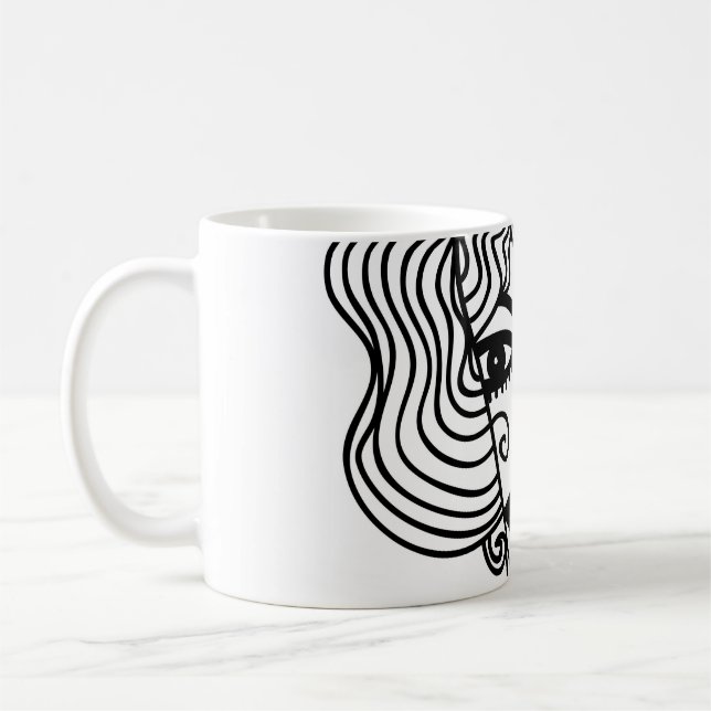 Mug Fille abstraite décorative. illustrationadol vinta (Gauche)