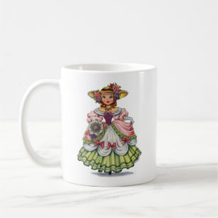 Mug Fille anglaise vintage en robe élisabéthaine