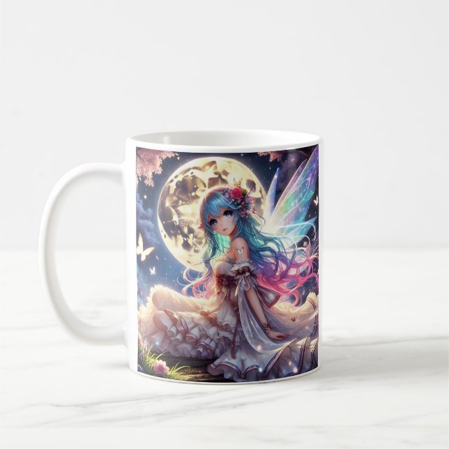 Mug Fille Anime Princesse Fée de la Lune dans un Jardi (Gauche)