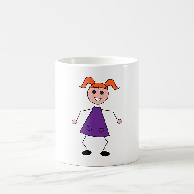 Mug Fille aux cheveux roux en figure bâton dans une ro (Créateur téléchargé)
