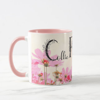 Mug Fille aux fleurs de Collie