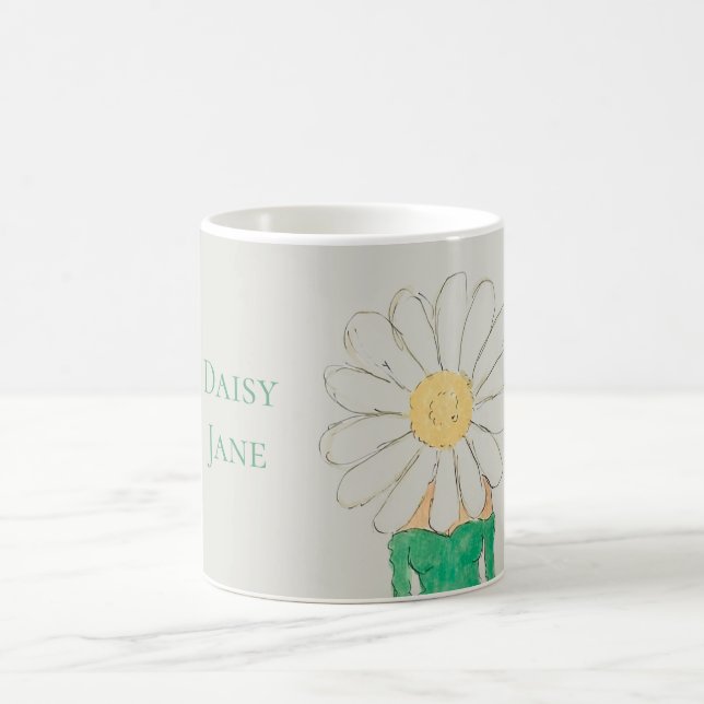 Mug Fille aux marguerites robe verte   (Centre)