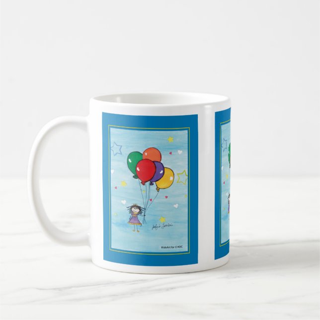 Mug Fille avec ballons - Enfants Art pour CHOC (Gauche)
