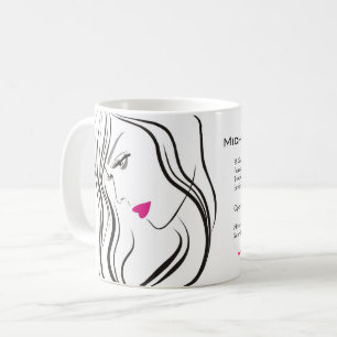 Mug Fille avec cheveux ondulés Coiffure icône de marqu