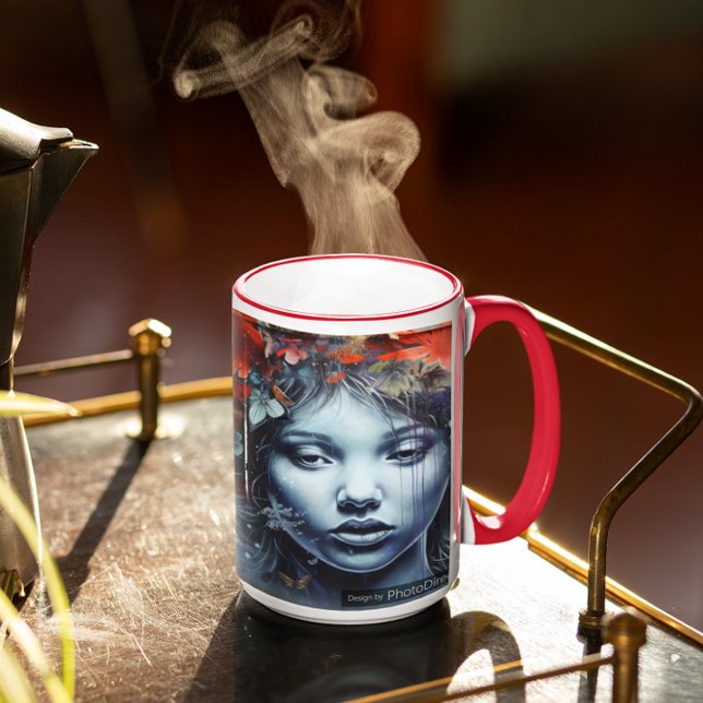 Mug Fille avec fleurs Version 1 (Girl with flowers Version 1 Coffee Mug
)