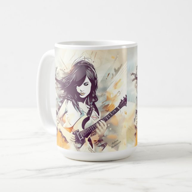 Mug Fille avec musique rock vibes (Devant gauche)