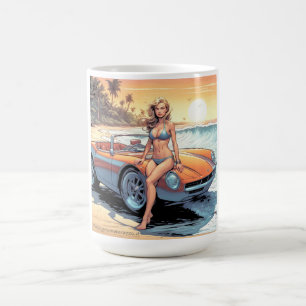 Mug Fille avec voiture de sport