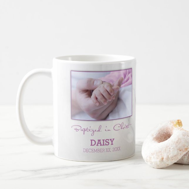 Mug Fille Baptême Félicitations pour Baby Personnalisé (Avec donut)