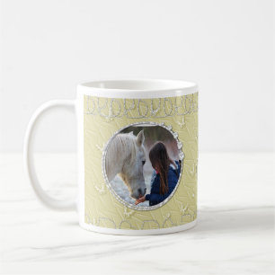 Mug Fille Beige Faux Sparkly Deux Accent Coeur Photo